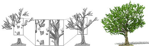 Tree Modeling with Real Tree-Parts Examples